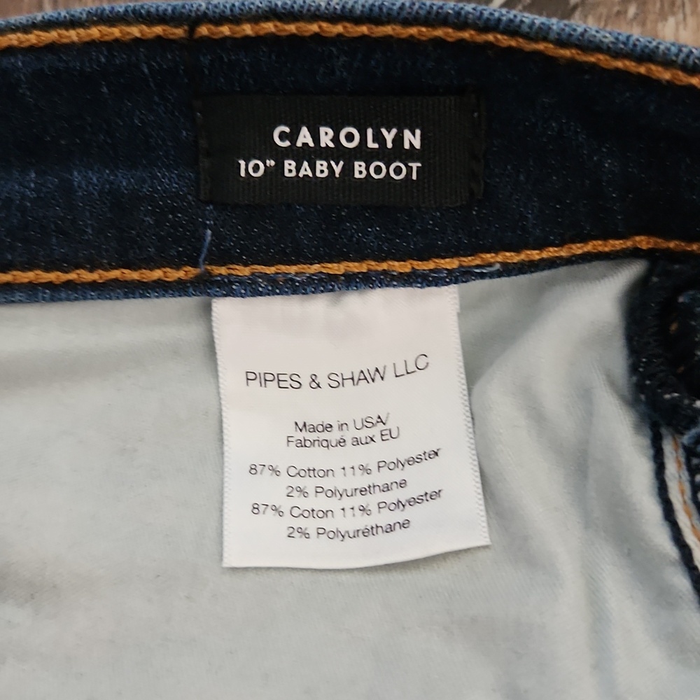 Veronica Beard Dark Blue 10" Carolyn Baby Boot Cropped Jeans Size 29 - Picture 10 of 10